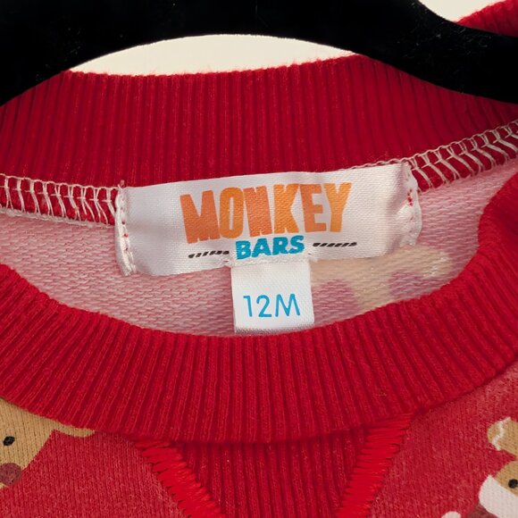 2/$10 ❤️ Monkey Bars 12M Holiday Sweatshirt | Red Gingerbread & Snowmen - Picture 6 of 6